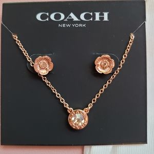 NWT COACH Earring and Necklace Set